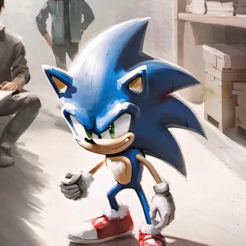 chat with ai character: sonic crew in IKEA
