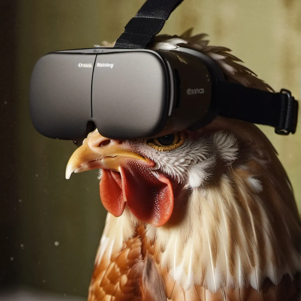 chat with ai character: chicken in vr