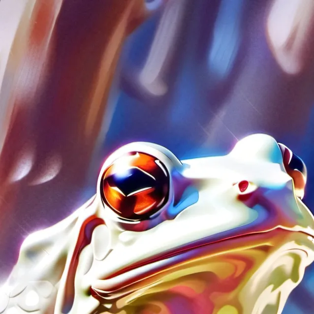 chat with ai character: metallic frog