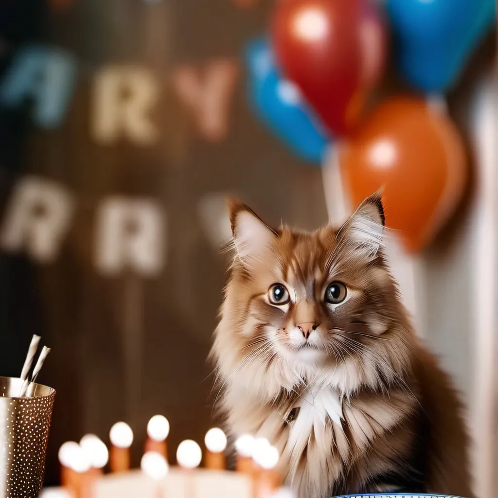 chat with ai character: Sad birthday cat