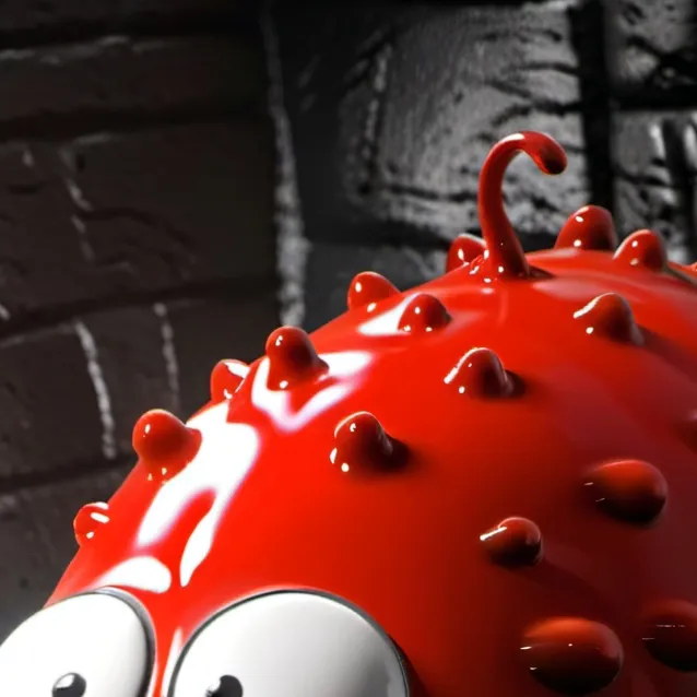 chat with ai character: red larva