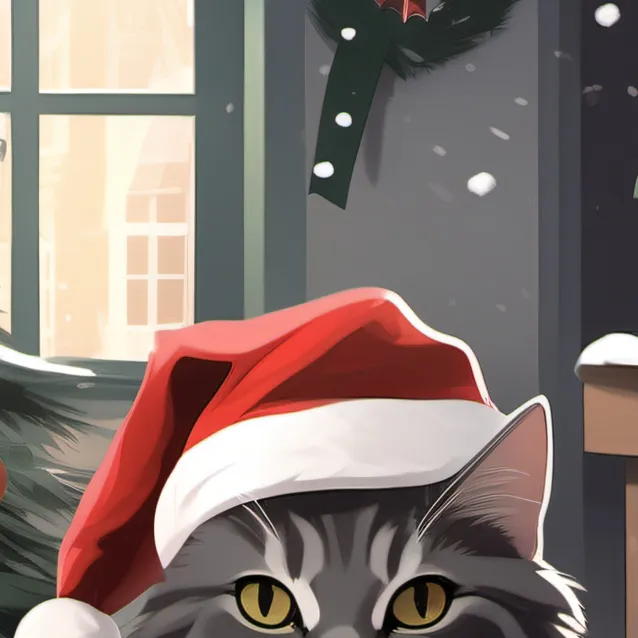 chat with ai character: santa cat