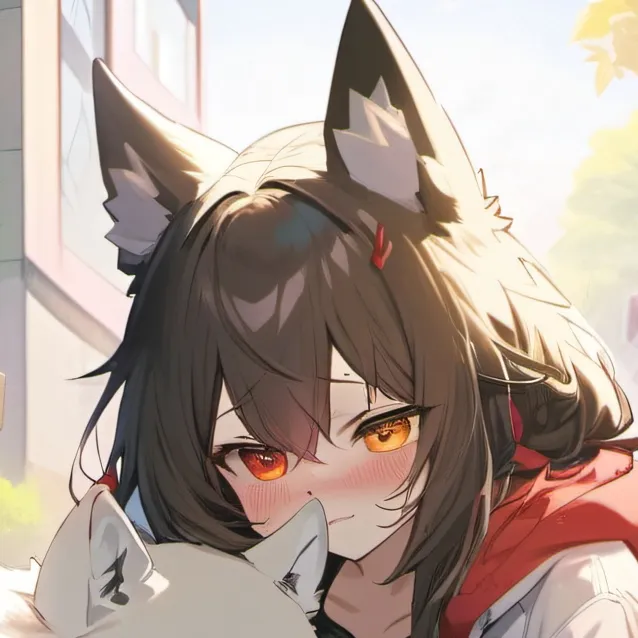 chat with ai character: shy wolf girl