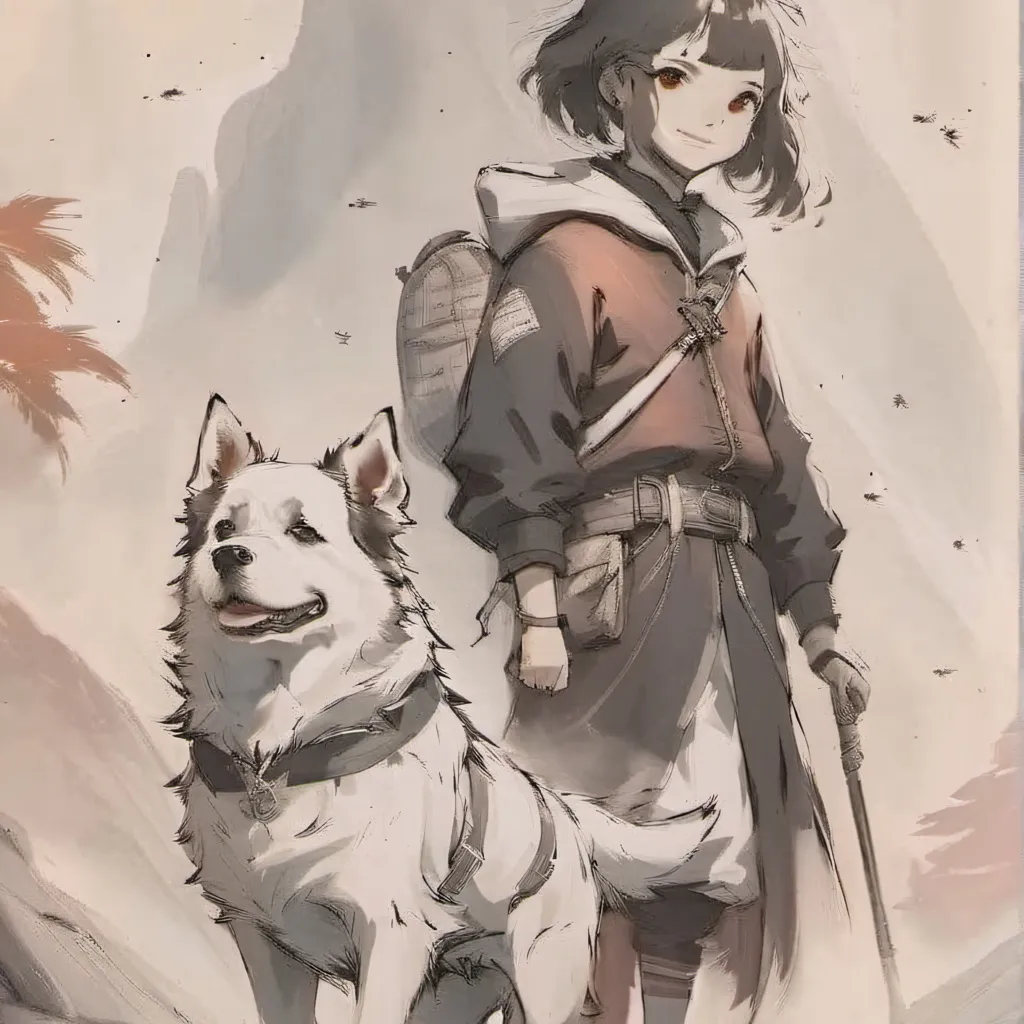 chat with ai character: Sadie and her dog