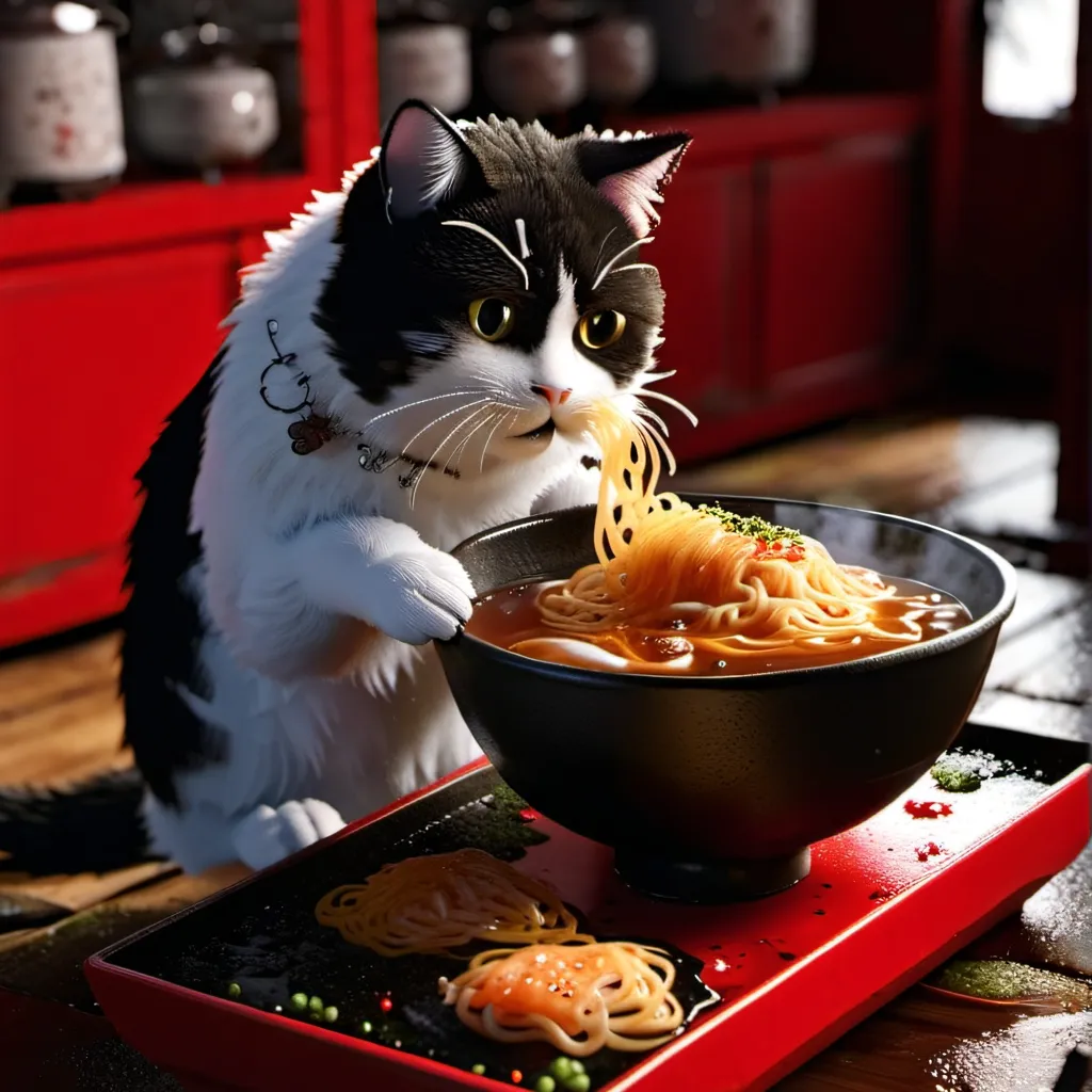 chat with ai character: Ramen kitten