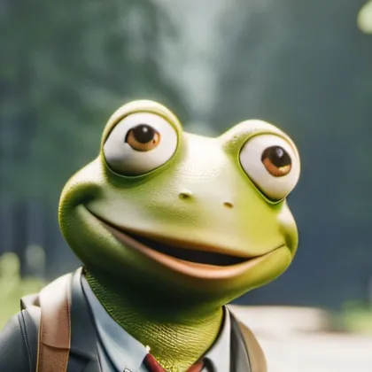 chat with ai character: frizky frog