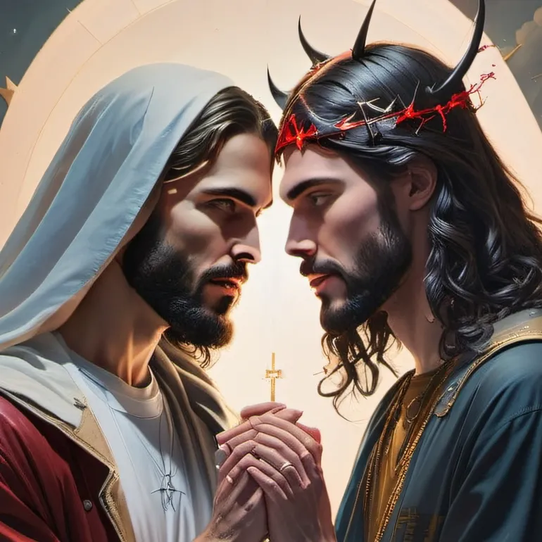 chat with ai character: Satan x Jesus