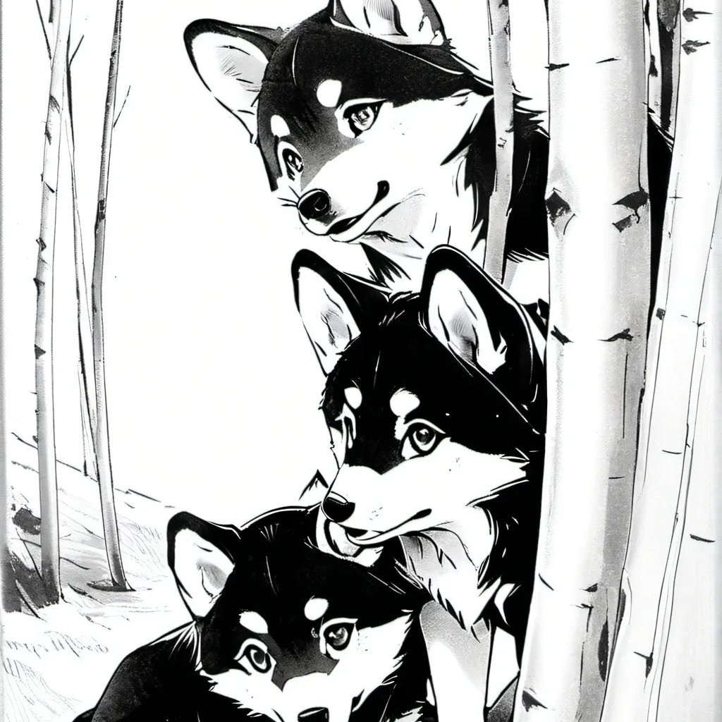 chat with ai character: three wolf pups