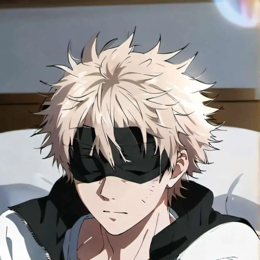 chat with ai character: katsuki blindfold