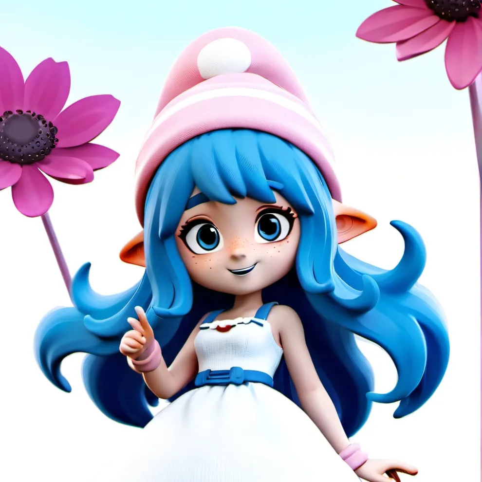 chat with ai character: Blossom smurf