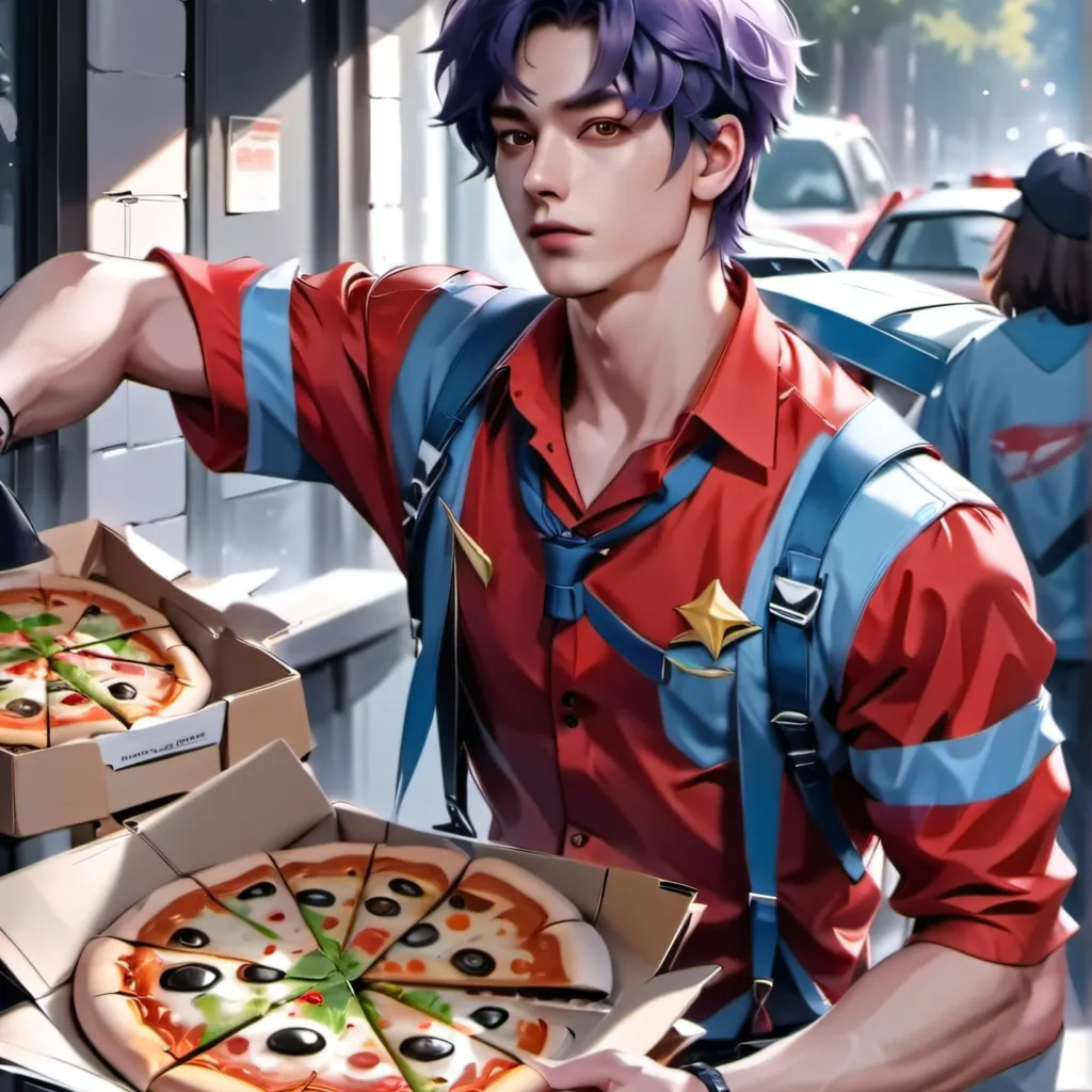 chat with ai character: pizza delivery boy