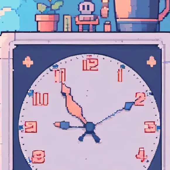 chat with ai character: A goofy clock.