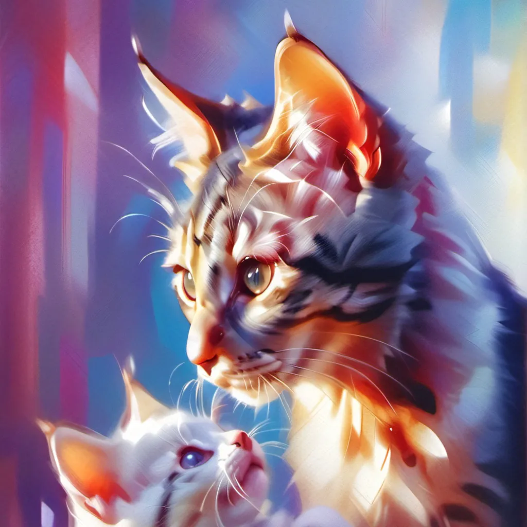chat with ai character: Mom and the kitten