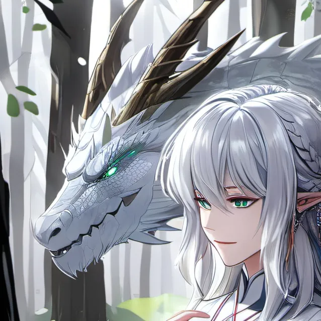 chat with ai character: White and blue l