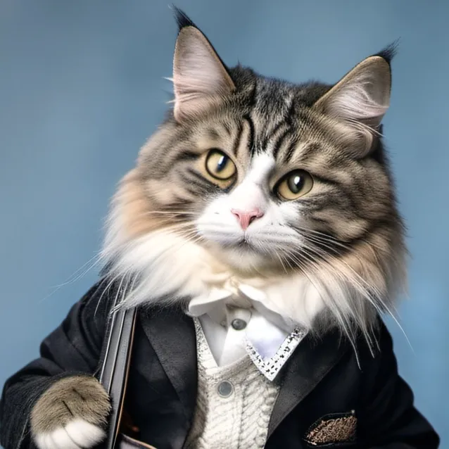 chat with ai character: piano cat