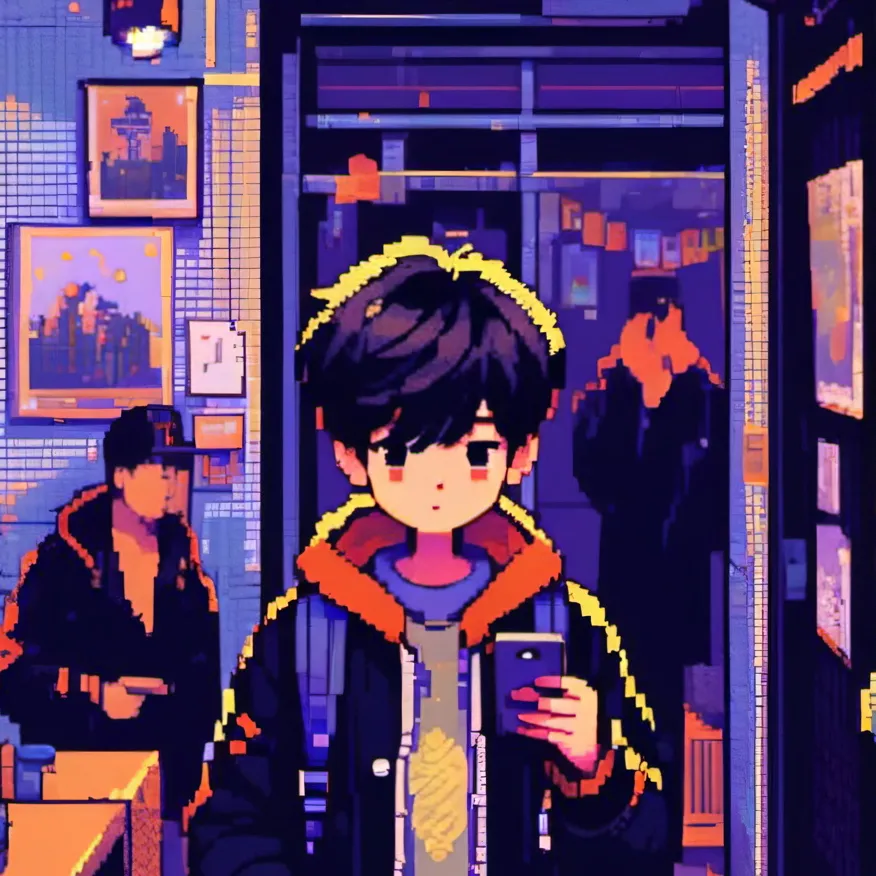 chat with ai character: Boy with a phone