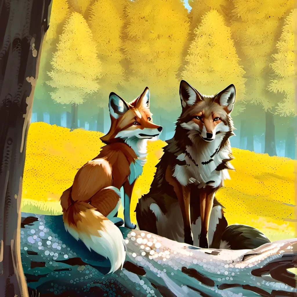 chat with ai character: The coyote and fox