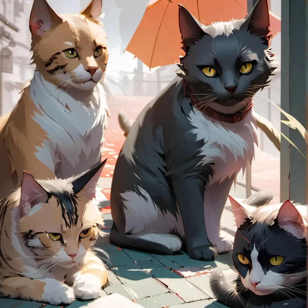 chat with ai character: The four cats