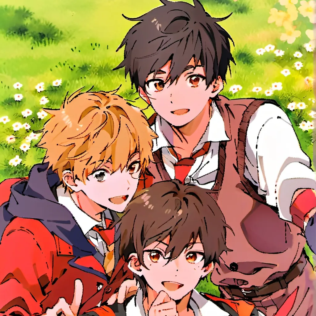 chat with ai character: three boys 