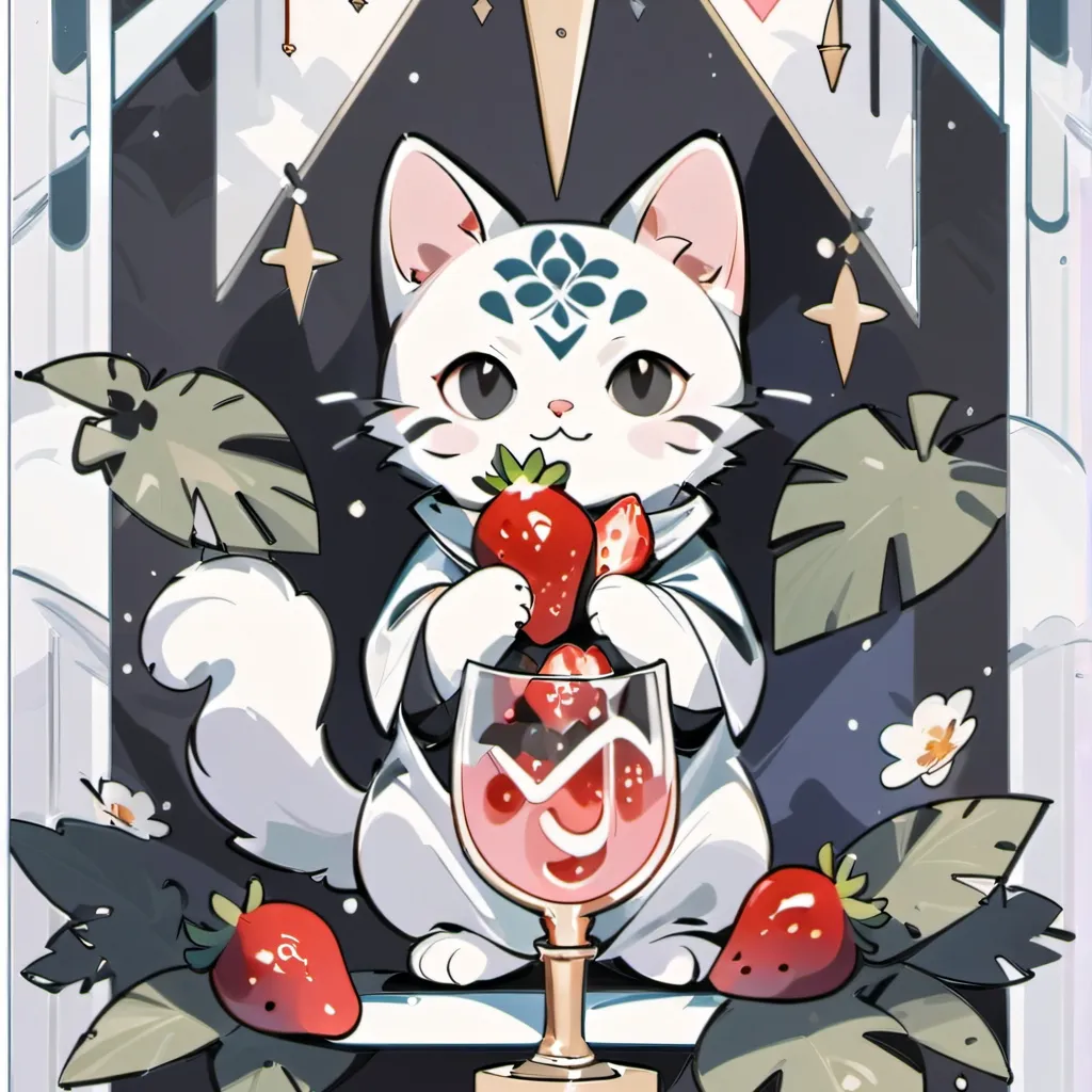 chat with ai character: Strawberry Cat♡