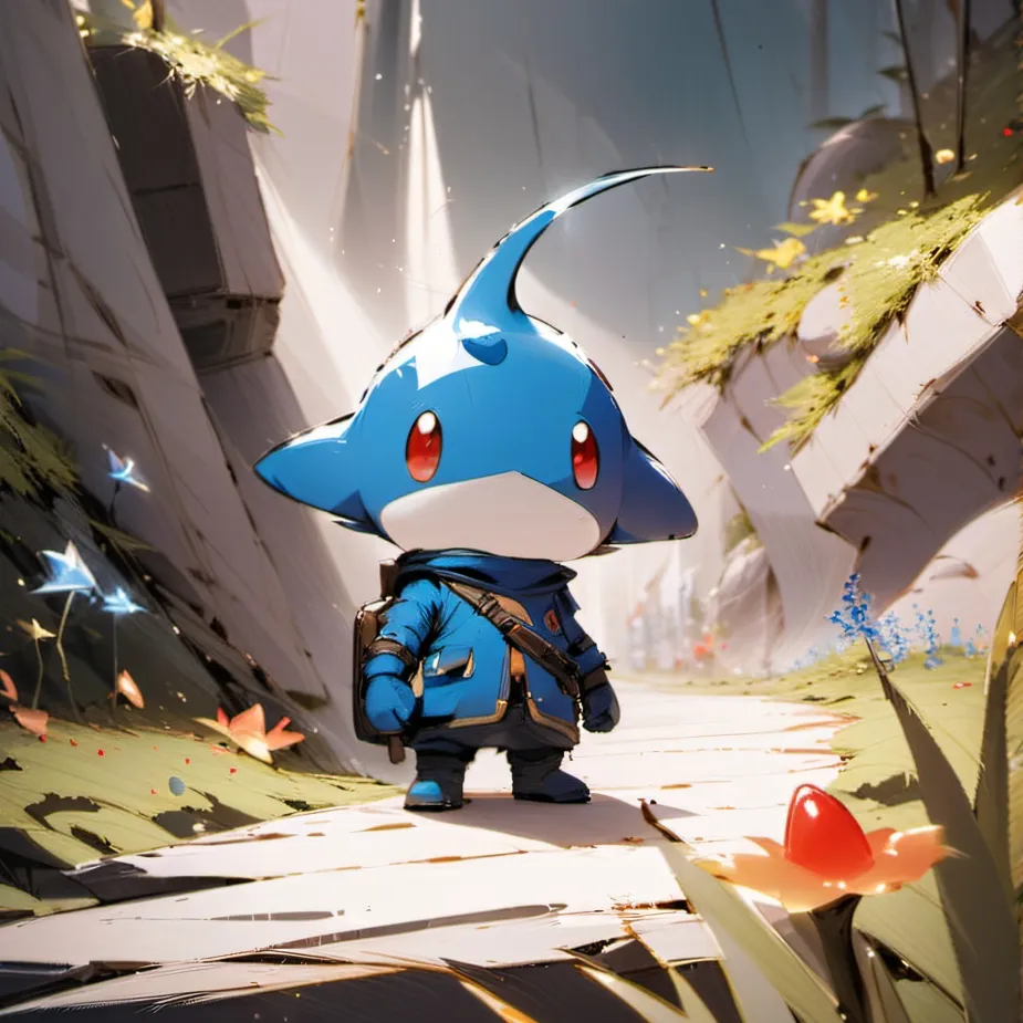 chat with ai character: blue pikmin