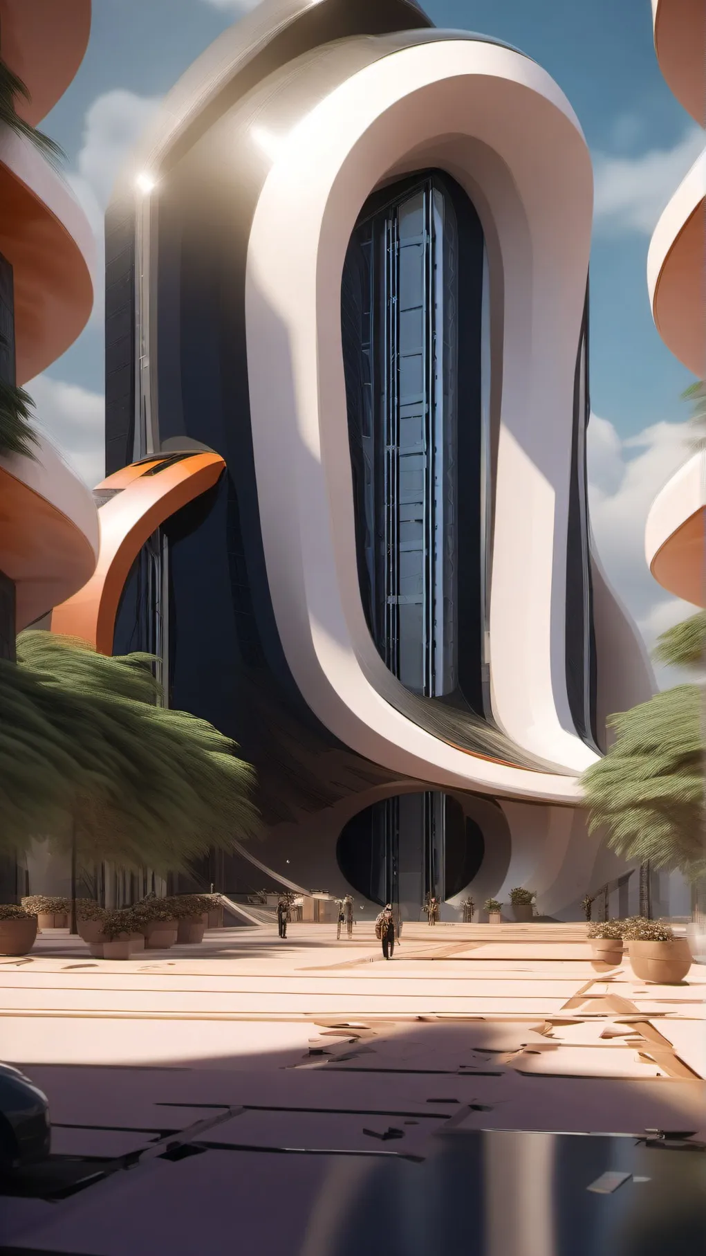 ai character: Hotel with ∞ floor background