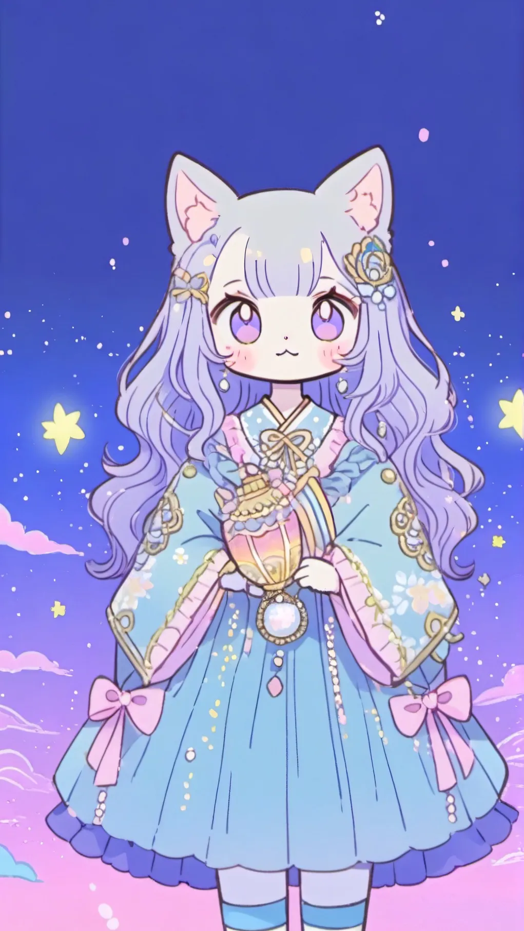 ai character: Cat girl background