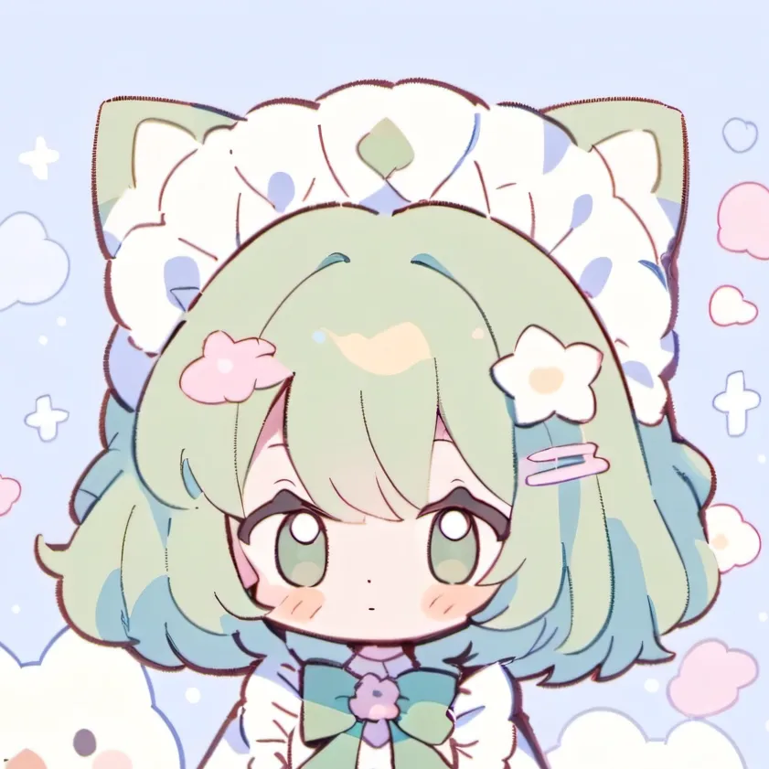 chat with ai character: UwU cat(green)