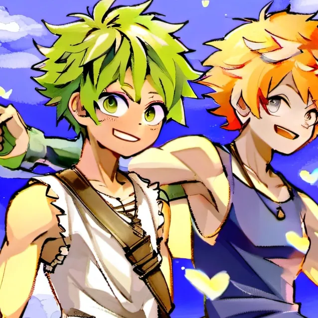 chat with ai character: bakugo and Deku