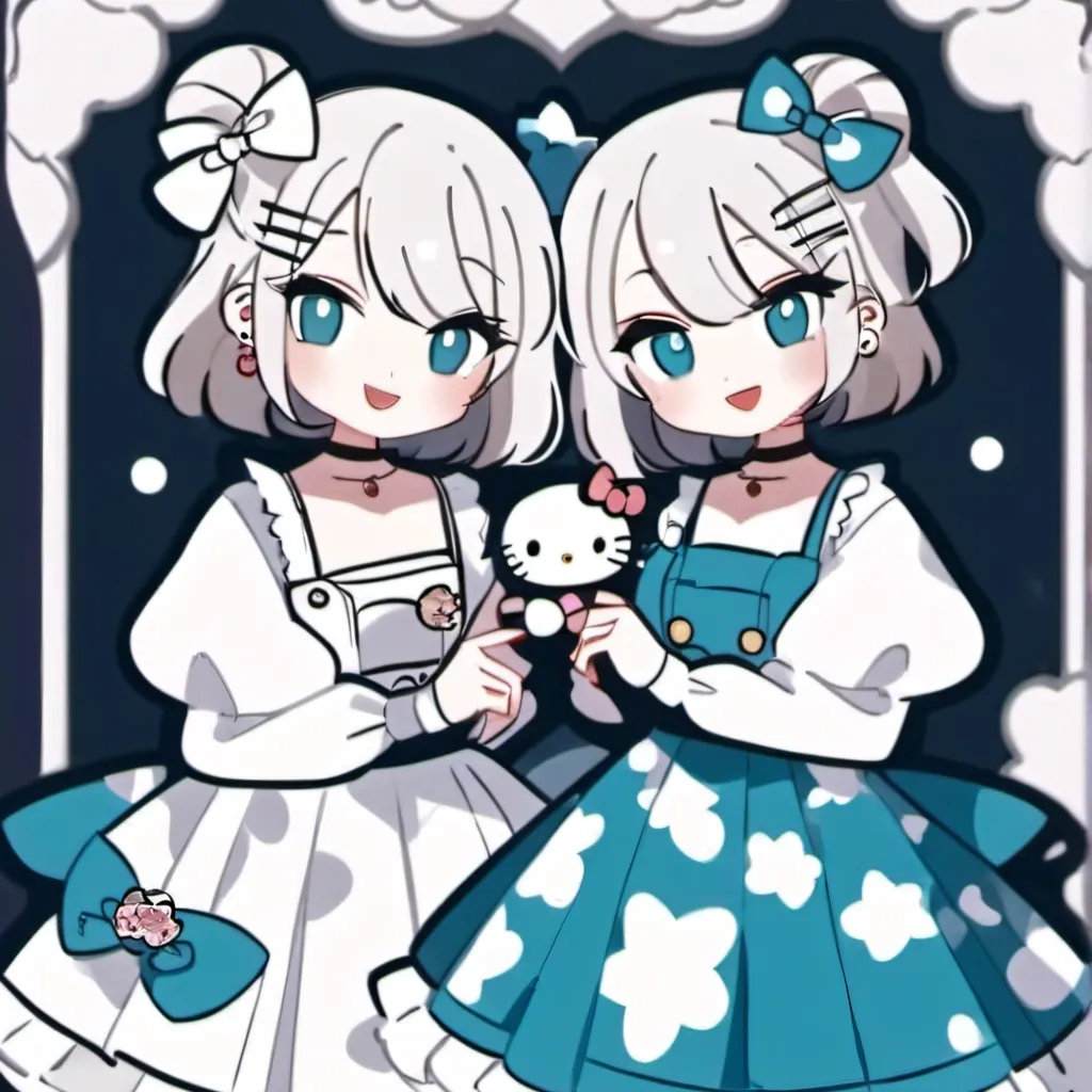 chat with ai character: hello kitty twins