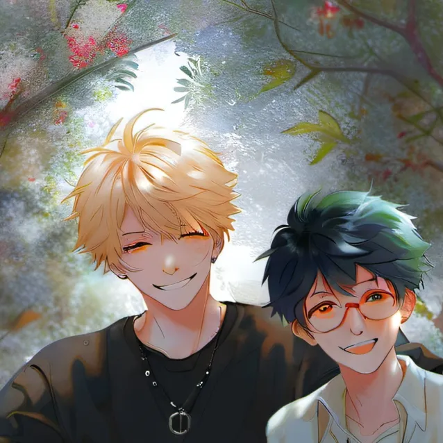 chat with ai character: Bakugou and Deku