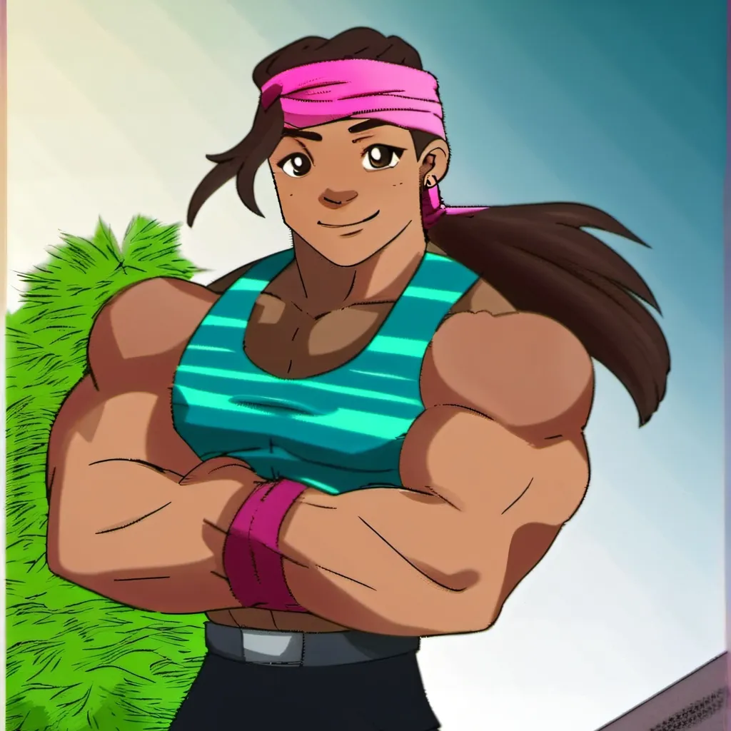 chat with ai character: muscular izzy