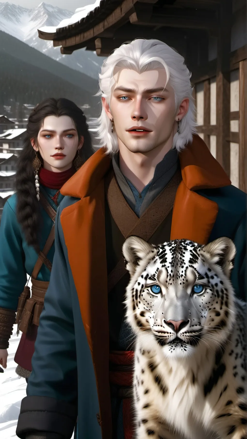 ai character: Сквозь снег и тайн background