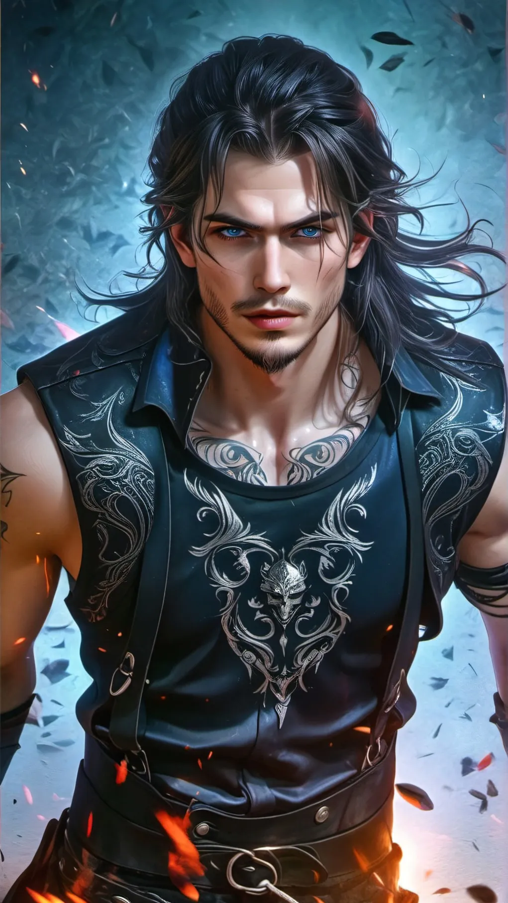 ai character: След в песках background