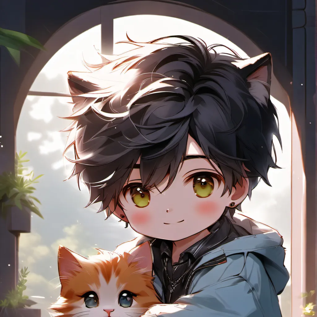 chat with ai character: Baby cat boy