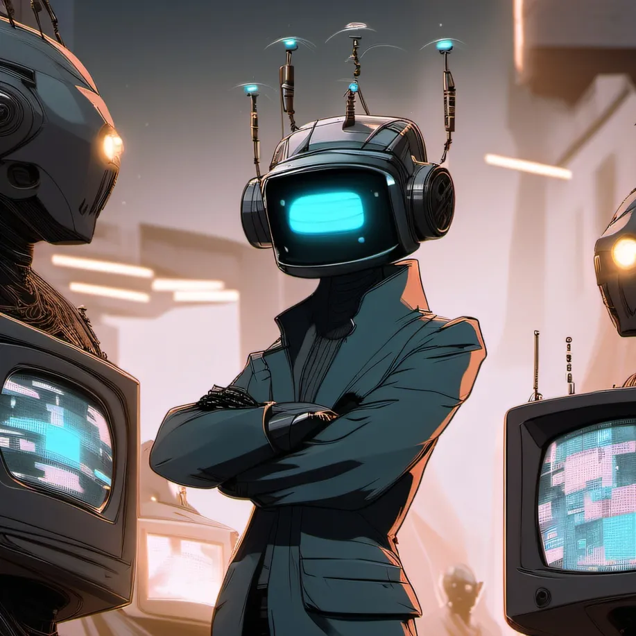 chat with ai character: Computer man race