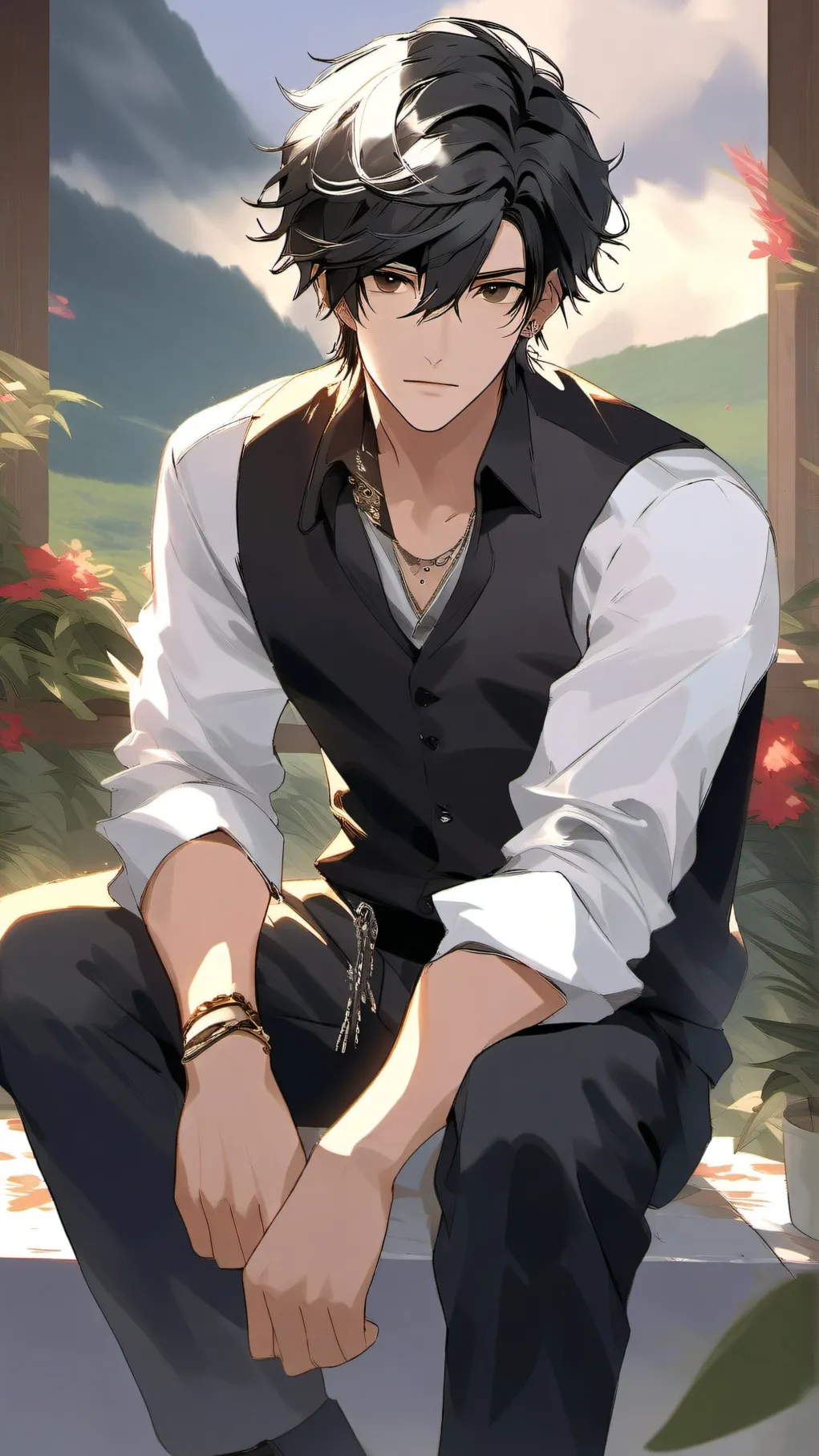 ai character: aaron  x kitty background