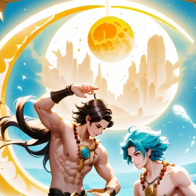 chat with ai character: sun moon mermans