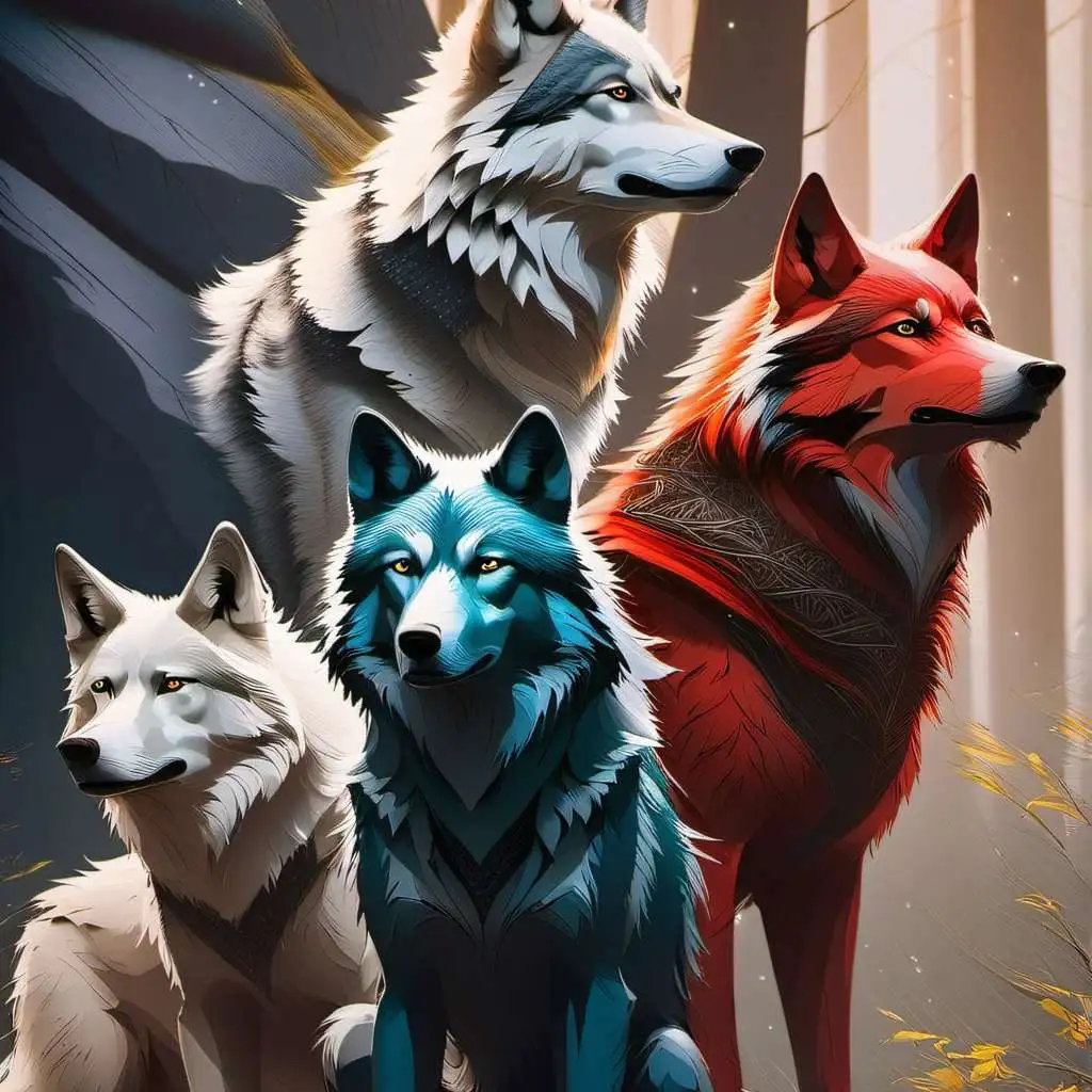 chat with ai character: Elemental wolfs