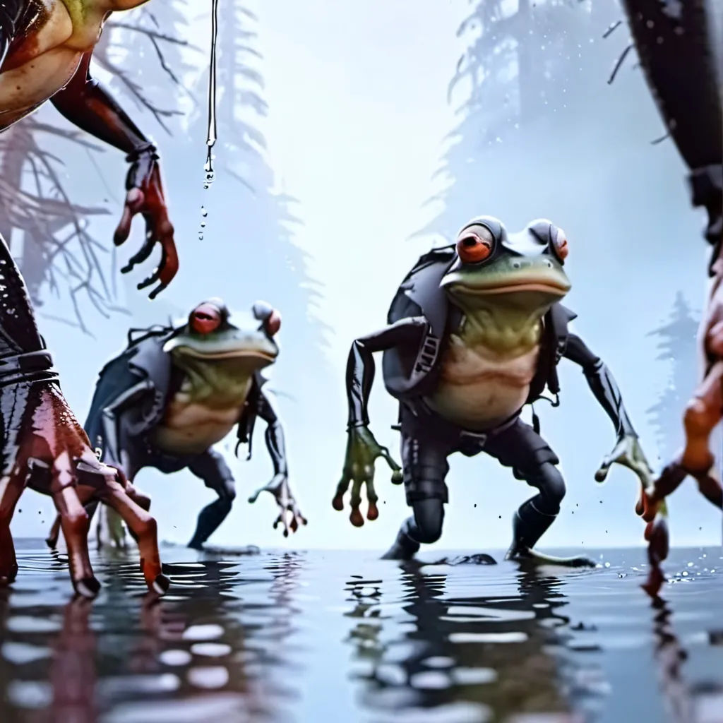 chat with ai character: Mutant Frogs 