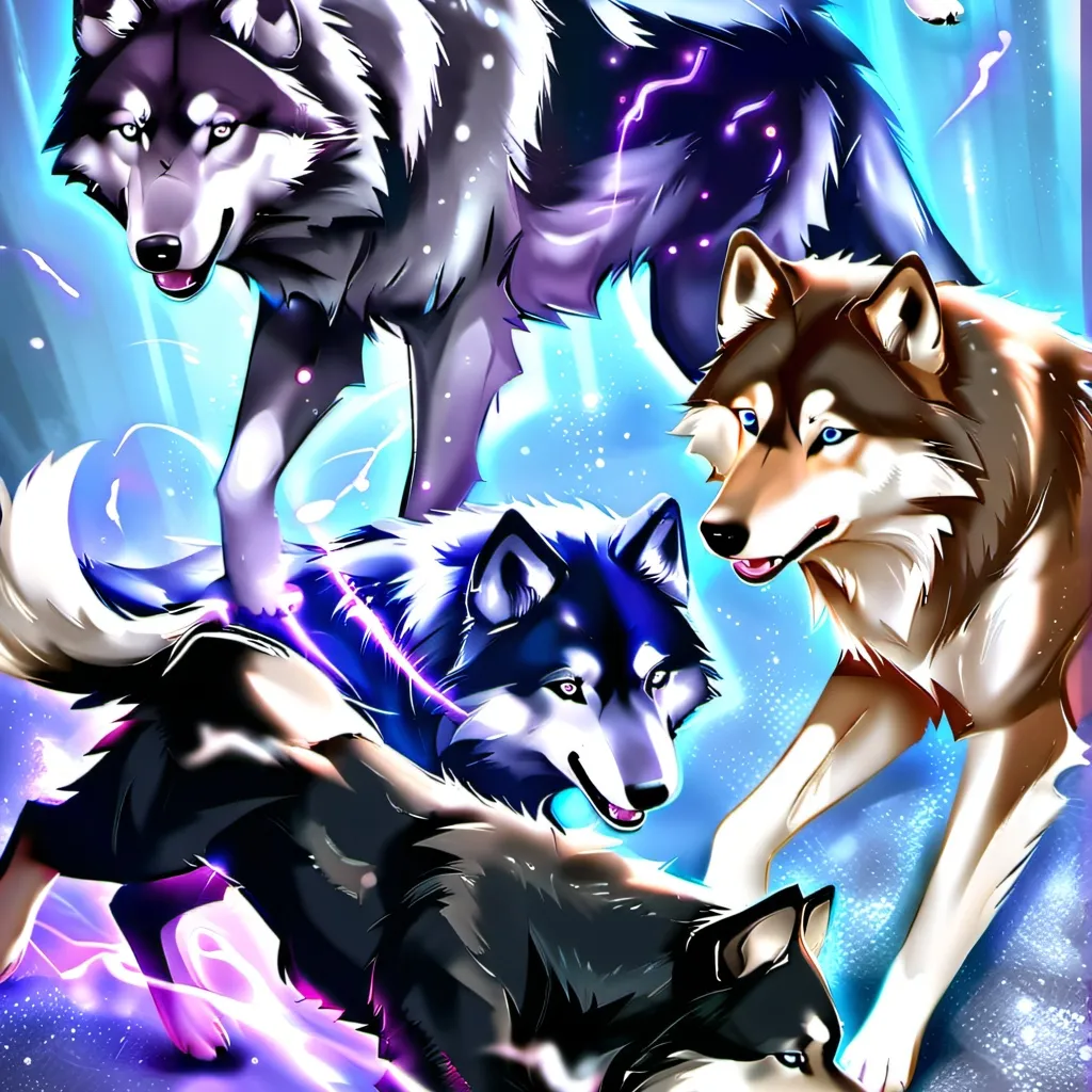 chat with ai character: pack of male wolfs