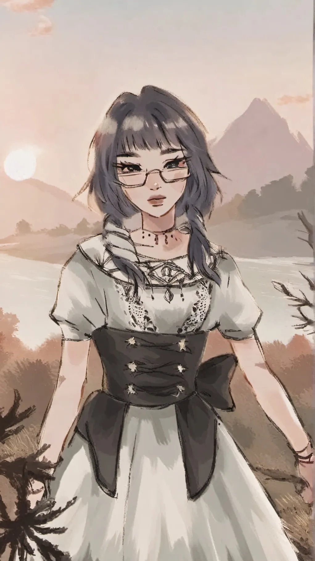 ai character: . 。・゜✭ ⅉᵁ⌊Ι₳ ✫゜・。. background