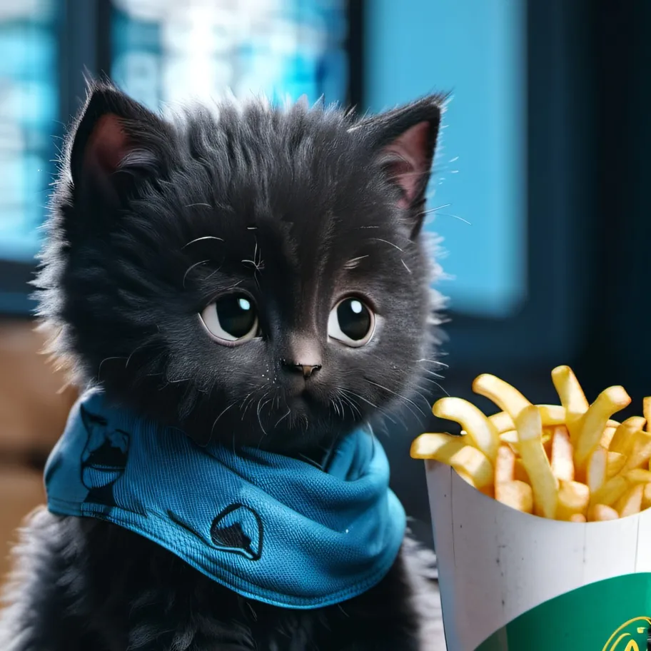 chat with ai character: Fries cat