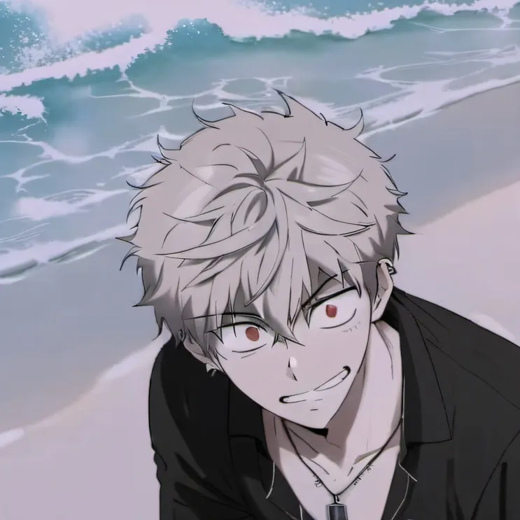 chat with ai character: at beach w. bakugo