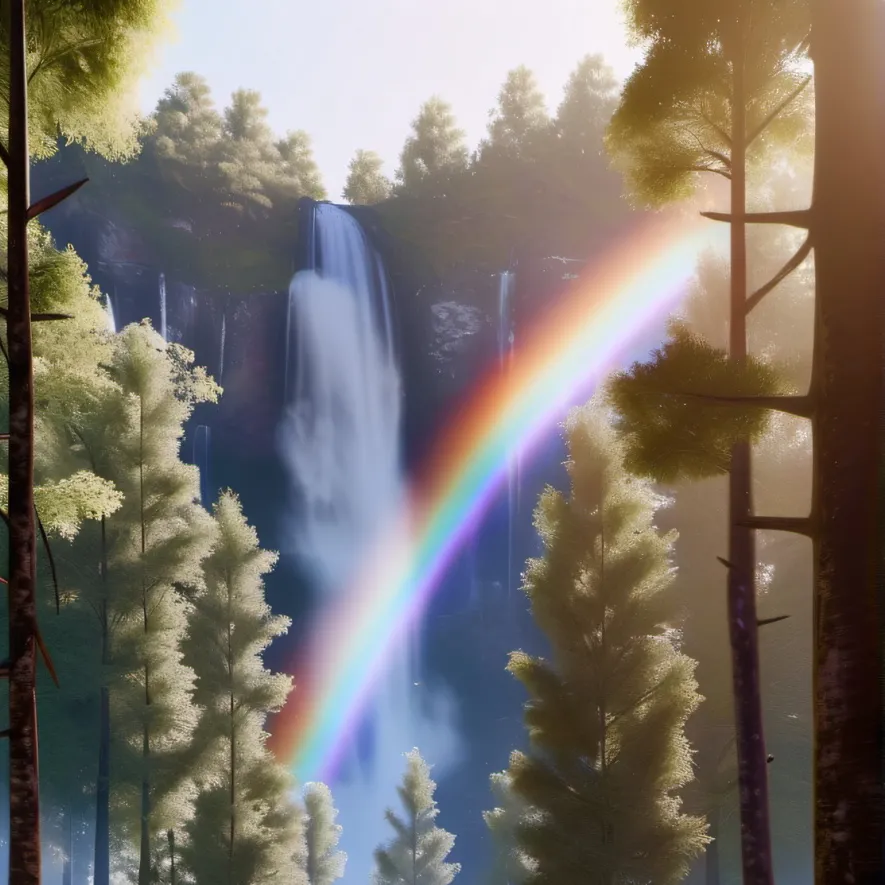 chat with ai character: A talking rainbow