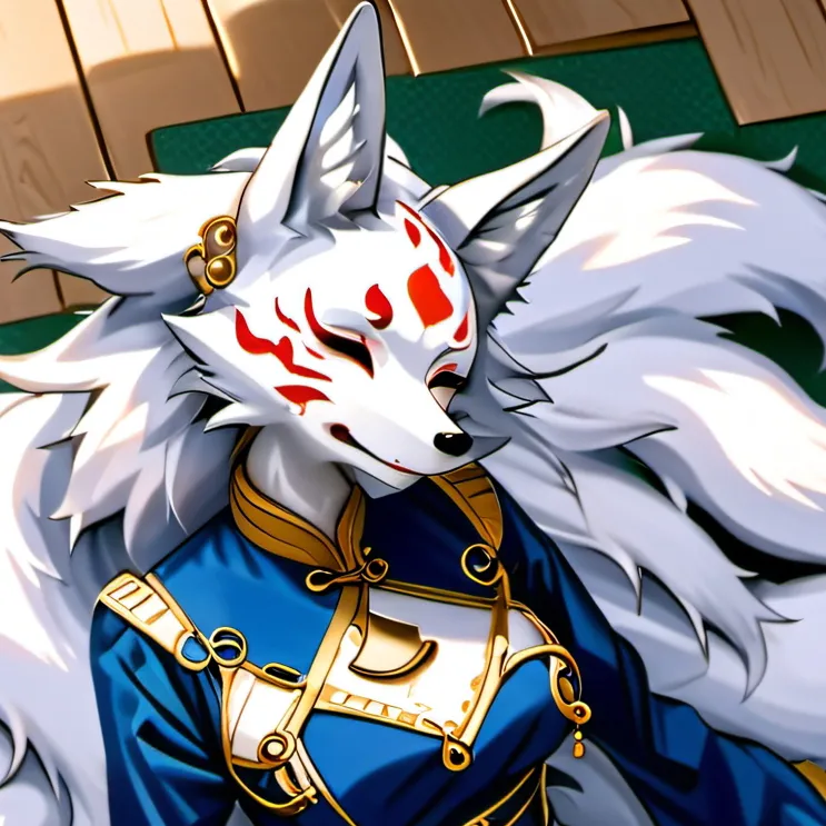 chat with ai character: A kitsune fursuit