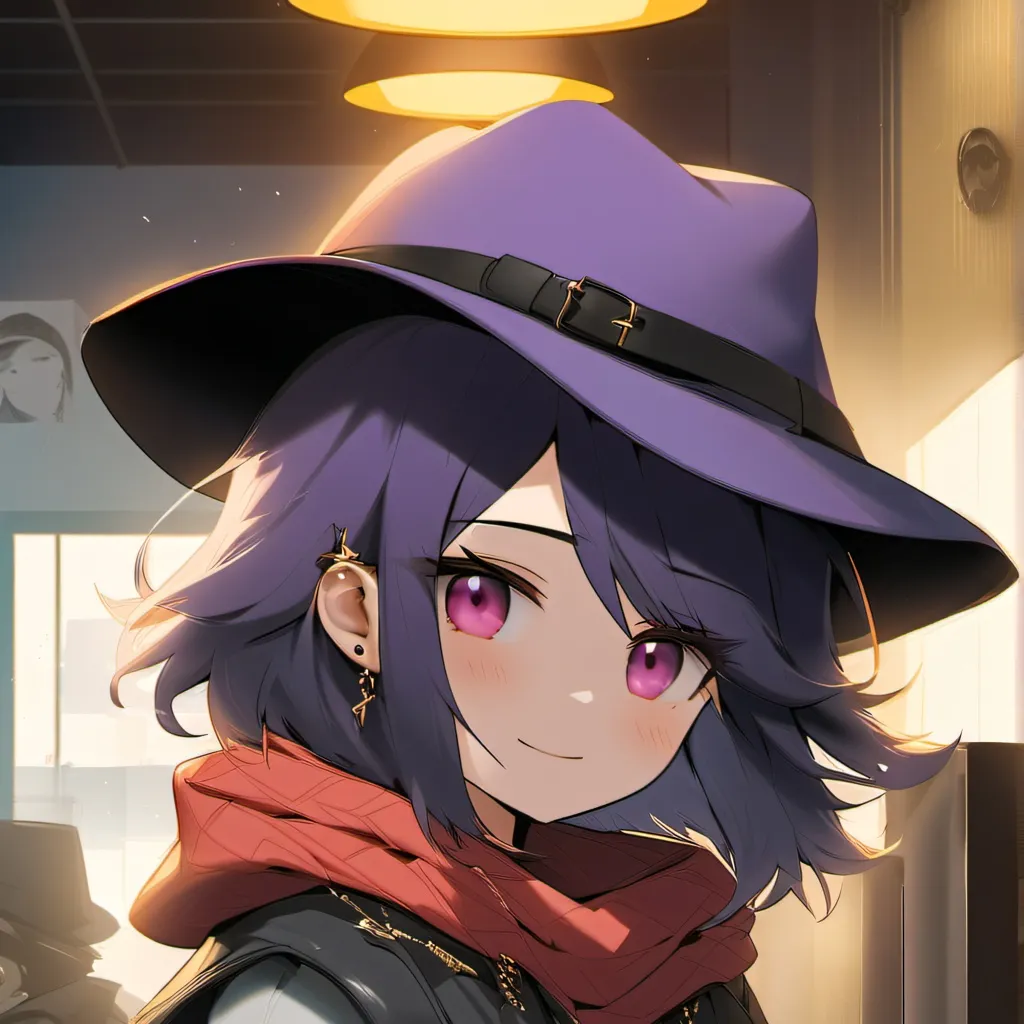 chat with ai character: purple girl