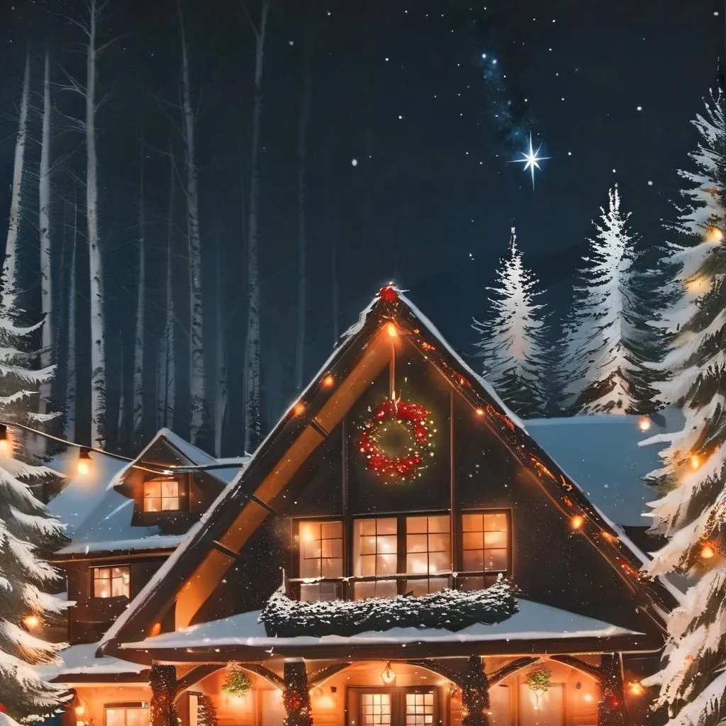 chat with ai character: Christmas lodge