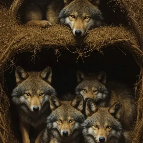 chat with ai character: wolf family