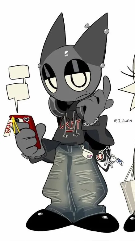 ai character: emo gray likes u background